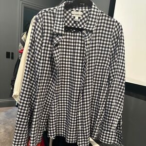 J.Crew checkerboard long sleeve button up